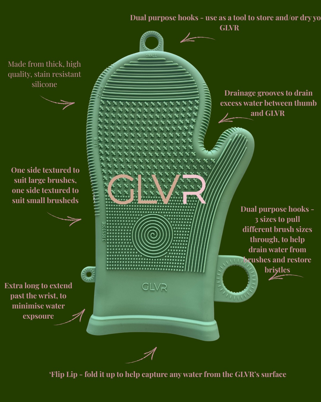 Silicone makeup brush cleaner - Ethereal Green